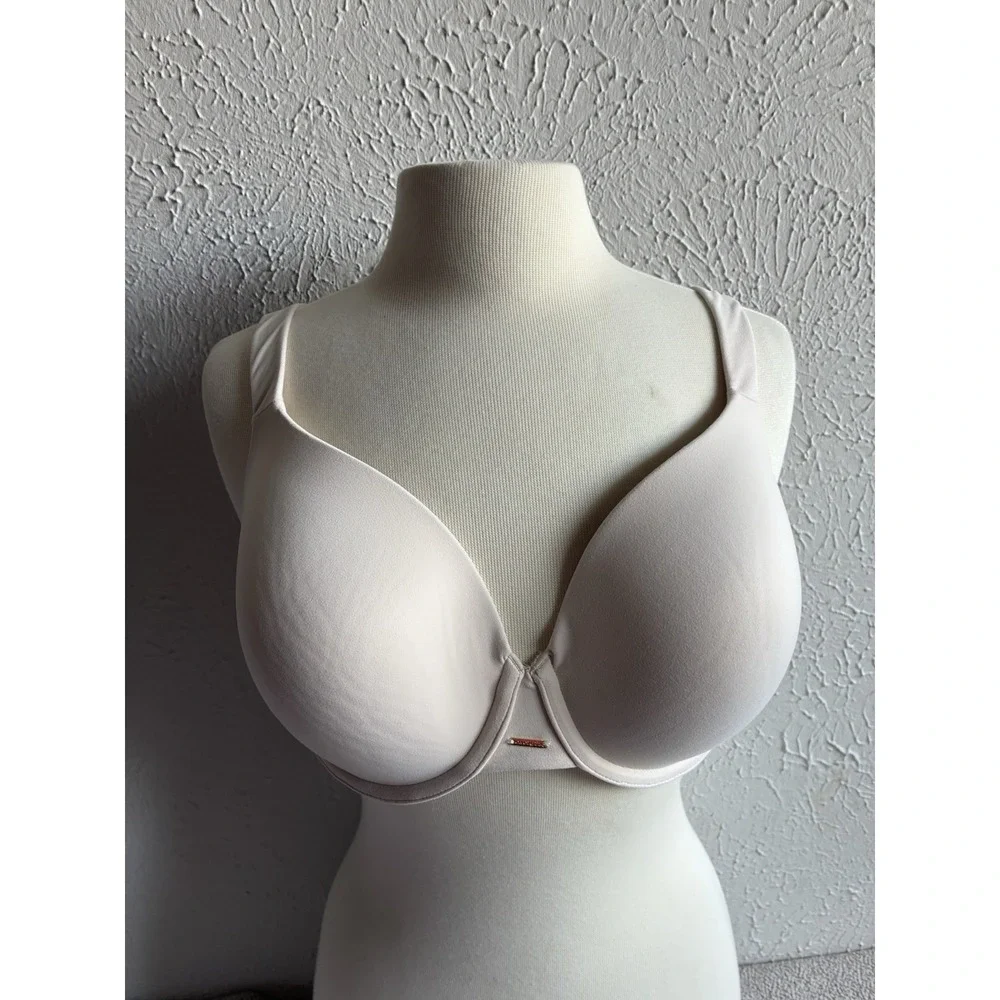 Cacique 38D Lightly Lined Full Coverage Underwire Bra Beige Nude 1142245